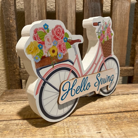 Bicycle Wood Signs Set Of 3 For Tier Trays, Enjoy The Ride, Hello Sunshine - Picture 11 of 15